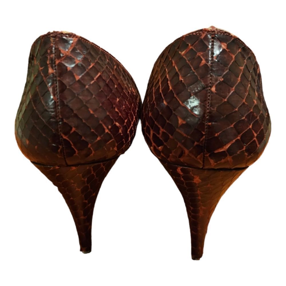 Stuart Weitzman For Mr. Seymour Deep Red Snakeski… - image 4